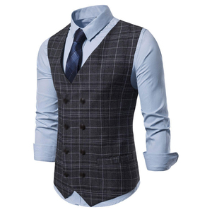 Chaleco de Traje Formal Personalizado para Hombre, Cuello en V, Corte Entallado, Botón Único, Tela de Lana Peinada, Impermeable, para Invierno - Product Image 3
