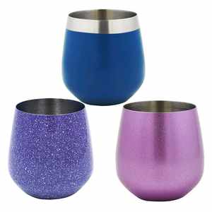 Copa de vino sin tallo de acero inoxidable con forma de huevo, en colores arcoíris, cobre, oro, plata y negro, para fiestas. - Product Image 3