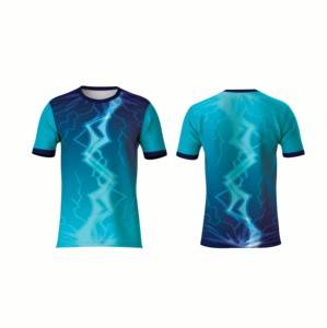 T-shirt élégant à logo frontal par sublimation, matière respirante 180g, design décontracté pour activités de plein air et voyages - Product Image 1