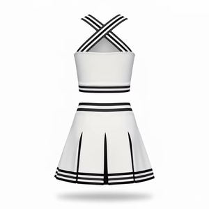 Uniformes de animadora de alta calidad al por mayor para mujer, con pedrería, trajes de baile verdes para niñas escolares - Product Image 2