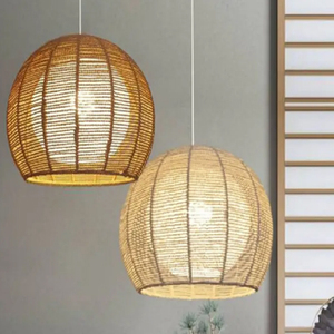Natural Woven Rope Pendant <b>Lamp</b> Shade for Living Room Bedroom <b>Kitchen</b> Hallways Rope Woven Hanging <b>Lamp</b> - Product Image 4