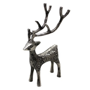 Pewter antique Aluminum <b>Reindeer</b> Sculpture For Home Decoration - Product Image 1