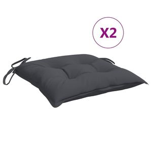 Ensemble de 2 pièces de coussins de chaise d'extérieur en tissu Oxford anthracite de 19.7x19.7x2.8 po - Product Image 2