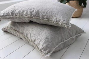 Natural Linen Color Square Cushion Cover Handmade Fringe Nordic Style Home <b>Decor</b> <b>Pillow</b> Case - Product Image 4