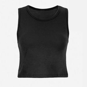 Women's Solid Color O-Neck Sleeveless <b>Crop</b> Tank <b>Top</b> Minimalist Knitted Breathable Spandex Polyester Sportwear - Product Image 5
