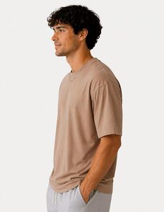 เสื้อยืดโอเวอร์ไซส์ผ้าฝ้ายแท้ 100% น้ำหนัก 220 กรัม พิมพ์ลายตามสั่งที่ไหล่ สไตล์ฮิปฮอป ไซส์ใหญ่พิเศษ ผ้าฝ้ายแท้ 100% ทรงบ็อกซี่ สำหรับผู้ชาย - Product Image 2