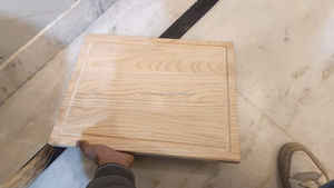 Tabla de cortar de bloque de carnicero de madera de caucho pulido grande con pies antideslizantes y asas de ranura de jugo Tabla de cortar de madera Wal - Product Image 4