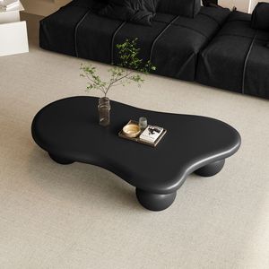 Tavolino da Caffè a Forma di Nuvola da 47 Pollici con 3 Gambe a Sfera, Nero, per Soggiorno - Product Image 5