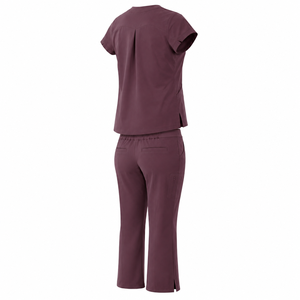 Conjunto de Uniforme Médico Elástico en Cuatro Direcciones de Primera Calidad, Top con Cuello en V, Pantalones de Corte Bootcut, Múltiples Bolsillos, Uniforme de Enfermería para Hospital, Venta al por Mayor, OEM, ODM, B2B - Product Image 3