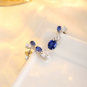 Pendientes Blancos para Mujer con Diamantes Cultivados en Laboratorio de Corte Ovalado, Estilo Clásico para Uso Diario - Product Image 4