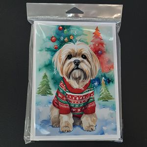 Lunatique A7 Taille 5x7 Lhassa Apso Carte de Voeux de Noël Pack de 8 Cartes de Note Vierges avec Enveloppes - Product Image 3