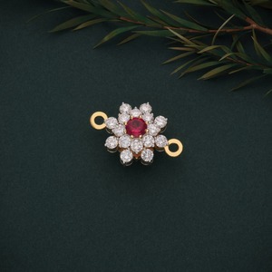 Pendentif en diamant rond brillant cultivé en laboratoire en or jaune 18 carats, collier de luxe en bijoux fins pour femmes, cadeau - Product Image 5