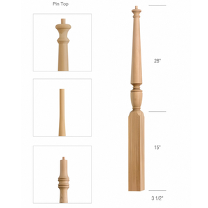ชิ้นส่วนบันไดตกแต่งเป็นมิตรต่อสิ่งแวดล้อมพรีเมี่ยมด้านบนปรับได้43 "ทำจากไม้เนื้อแข็งติดเสาแบบใหม่ปรับได้ตามต้องการ - Product Image 3