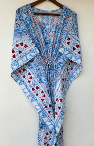 Vestido Kaftán sin Mangas de Algodón con Estampado Tropical, Informal, de Verano, para Mujer, Ropa de Playa, Ropa de Estar por Casa, Naaz Textile - Product Image 5