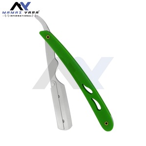 Professional <b>Single</b> Blade Stainless Steel Barber <b>Swing</b> Lock Safety Razor Custom Color Plastic Handle for Men Facial Shaving - Product Image 4