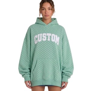 Sweat-shirt oversize pour femme à manches longues en coton tricoté, délavé à l'acide, séchage rapide, respirant, pour l'hiver, avec imprimé lettre sur le devant - Product Image 6