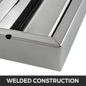 Pack 6 commerciale cucina cappa filtri 430 acciaio inox 19.5W X 19.5H pollici 4 scanalature cucina commerciale acciaio fabbricazione - Product Image 6