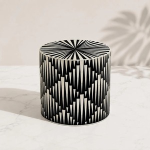 Tabouret décoratif moderne le plus vendu, design indien de luxe unique avec incrustation en os, idéal pour chambre à coucher et appartement scolaire - Product Image 1