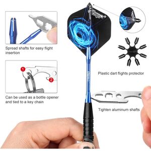 Set di freccette con punta in acciaio e aste in alluminio, 16 protezioni, alette di ricambio, affilatore e strumento per la cura delle alette - Product Image 3