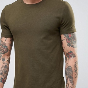 เสื้อยืดคอตตอน 95% ผสมอีลาสเทน 5% แบบเรียบ ขายส่ง เสื้อยืดออกกำลังกายทรงเข้ารูป พิมพ์ลายตามสั่ง - Product Image 3
