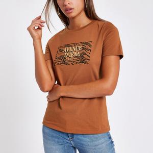 Camiseta de verano para mujer, cuello redondo, corte regular, manga corta, color sólido, 220 g/m². - Product Image 3