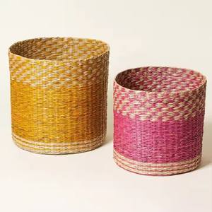 Eco-Friendly Storage <b>Baskets</b> Clothing Flexible Seagrass water hyacinth Natural/customized Round/Rectangle/<b>Square</b> <b>basket</b> - Product Image 1