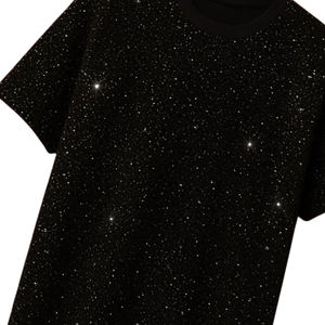 T-shirt personnalisé de luxe avec strass, tissu 100% coton brillant, effet cristal, logo personnalisé, streetwear tendance, tee-shirt de haute qualité unisexe - Product Image 5