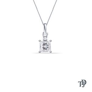 Colgante de oro de 10K con diamante solitario de corte princesa cultivado en laboratorio, con un elegante diseño de gota, perfecto para uso nupcial, OEM. - Product Image 2