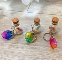 Llavero de Recuerdo Personalizado con Arena Natural en Botella, Diseño Animal, Impresión UV, Duradero