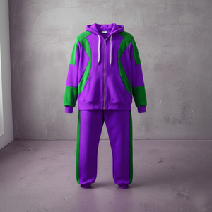 Custom logo Streetwear Tracksuit for Men Nylon Windbreaker Fashion Zipper Tracksuit <b>Patchwork</b> <b>Jacket</b> and Baggy Sweatpants Set - Product Image 4