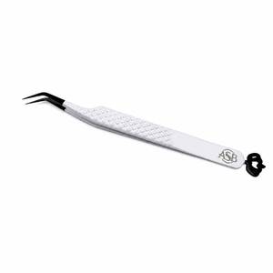 Pinzas para Pestañas ASB con Ángulo de 45 Grados, Punta de 10 mm, Acero Inoxidable de Precisión Suave, con Encanto y Logotipo Personalizado - Product Image 2