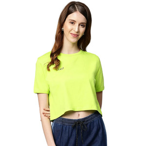 2026 Round Neck High Quality Best Design Customized <b>Women</b> Crop top <b>Shirt</b> Light Weight <b>Women</b> Oversize Crop Tops <b>Shirts</b> - Product Image 1