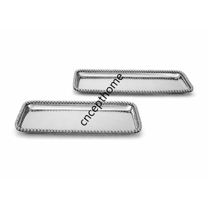 Bandeja de Servir Hecha a Mano de Metal Plateado, Duradera y Ecológica, para Uso en la Cocina y la Mesa, para Comida y Postres - Product Image 6