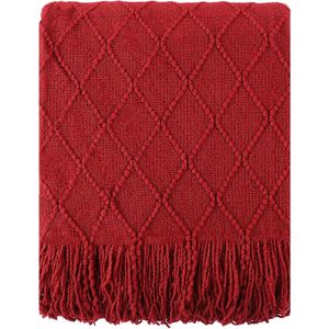 Manta Decorativa Navideña Roja de 50x6 Pulgadas Estilo Boho para Sofá, Cama y Sala de Estar - Product Image 2