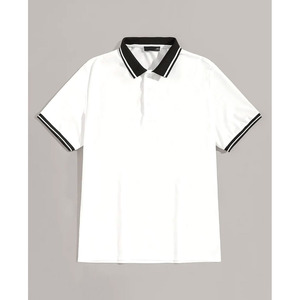 Polo à manches courtes pour homme en coton tricoté, coupe classique, respirant, logo personnalisé, haut décontracté pour uniforme - Product Image 4