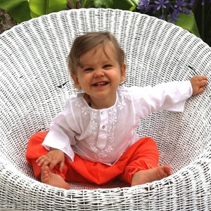 Vêtements d'été en coton smocké pour fille, tenue décontractée, pour femme, Mini Frock, rose, avec jolie broderie de bourgeon de rose - Product Image 1