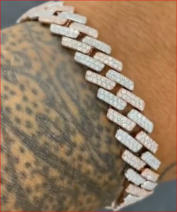 <b>Solid</b> 925 Sterling <b>Silver</b> Rose Gold Plated Chain Link <b>Bracelet</b> Alloy For Unisex Classic Style Jewelry - Product Image 4