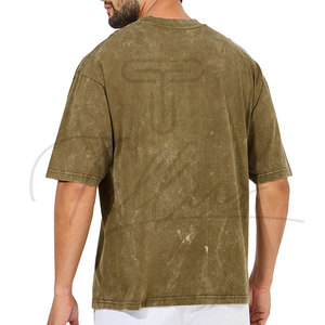 Camisetas Casuales de Último Diseño para Hombre, Lavado Ácido, Hombros Caídos, Corte Holgado, 100% Algodón, Secado Rápido y Transpirable, Color Sólido - Product Image 3