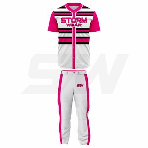 Maillot de baseball unisexe personnalisé respirant grande taille, vêtement de sport perlé par sublimation, uniforme de baseball antibactérien entièrement boutonné - Product Image 4