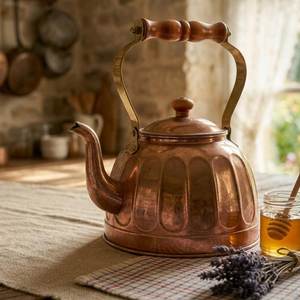 Tetera Tradicional Hecha a Mano de Cobre Puro con Mango de Madera, Hervidor de Agua para Estufa, Tetera para Café, Utensilios de Cocina Premium - Product Image 6