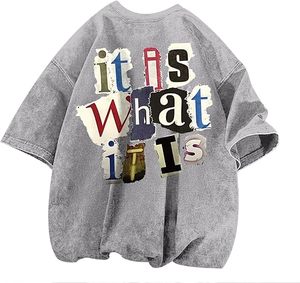 OEM Y2K Grunge Streetwear T Shirt Men Custom Oversized Acid Wash <b>Vintage</b> <b>Graphic</b> <b>Tee</b> Drop Shoulder Heavyweight Cotton Wholesale - Product Image 1
