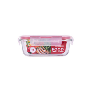High Quality Rectangle Lock Lid Tempered <b>Glass</b> 2-Layer 370ml Capacity Modern Kitchenware <b>Food</b> <b>Container</b> Microwave Oven Bowl Set - Product Image 1