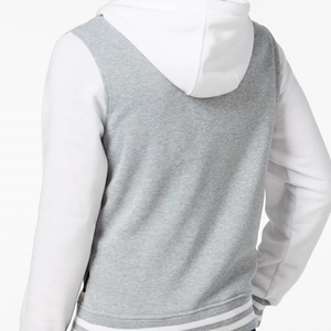 Nouvelle mode, vente en gros, veste de baseball en molleton de coton personnalisée pour hommes, avec logo brodé sur la capuche, vestes varsity unisexes - Product Image 3