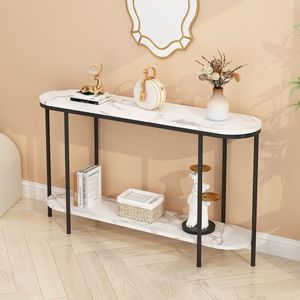 Luxury Metal <b>Console</b> <b>Table</b> With Marble Top Elegant Hallway Furniture Design For Modern Contemporary Home Interiors - Product Image 5