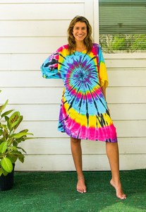 Women's Plus Size Casual Dresses Hand-Tie Dye <b>Kaftan</b> Boho Abaya Beach Cover <b>Summer</b> Straight Silhouette Ankle-Length V-neck - Product Image 2