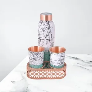 Bouteille d'eau en cuivre de 1000 ml, anti-fuite, avec couvercle et paille, idéale pour les longs trajets, pour une hydratation optimale - Product Image 5
