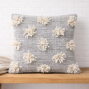 Grey Color Bohemian Pillow Case Set Embroidery Tassel Moroccan Cushion <b>Cover</b> Hotel Room <b>Sofa</b> Decorative <b>Throw</b> Pillowshams - Product Image 1