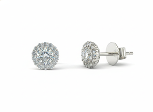 Pendientes de Diamantes de Corte Redondo para Mujer, Diamantes Cultivados en Laboratorio - Product Image 1