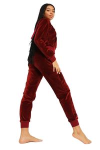 <b>Women's</b> Custom Logo Zip-Up Drawstring Hoodie Jogger <b>Velour</b> Two-Piece Casual Loungewear Spring Fashion Sweatsuit Set <b>Tracksuits</b> - Product Image 3