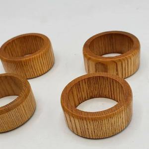 Natural Wooden Napkin Rings Eco Friendly Table Decor Serviette Holder Set - Product Image 3